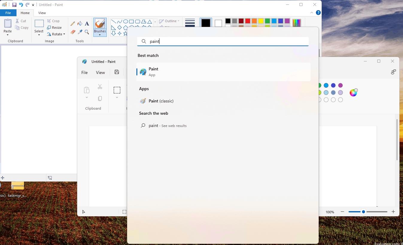 Classic Paint running side-by-side with the inbox one