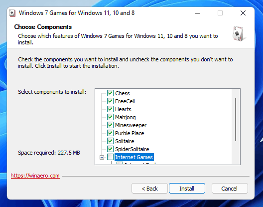 Windows 7 Games installer